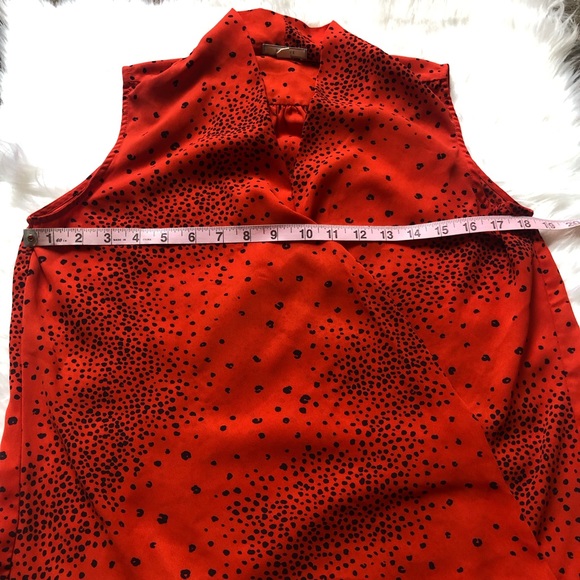 Pleione Red Animal Print High Low Top - Picture 3 of 7